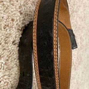 Smooth ostrich leather belt - no buckle